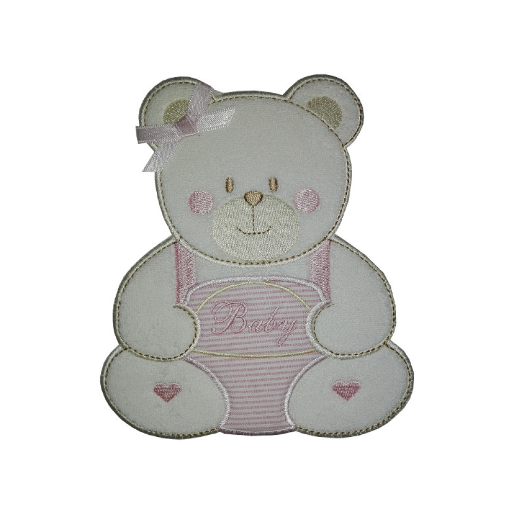 Iron-on Patch - Baby Teddy Bear - Pink